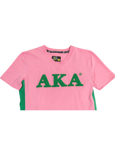 AKA Pink Chenille V-Neck Tee