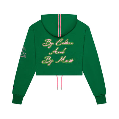 AKA “By Culture and Merit” Crop Embroidered Hoodie