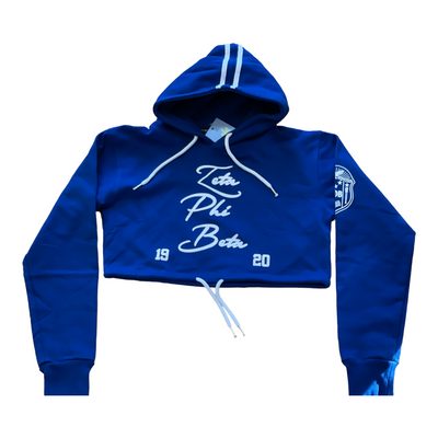 Zeta Phi Beta Script Crop Hoodie