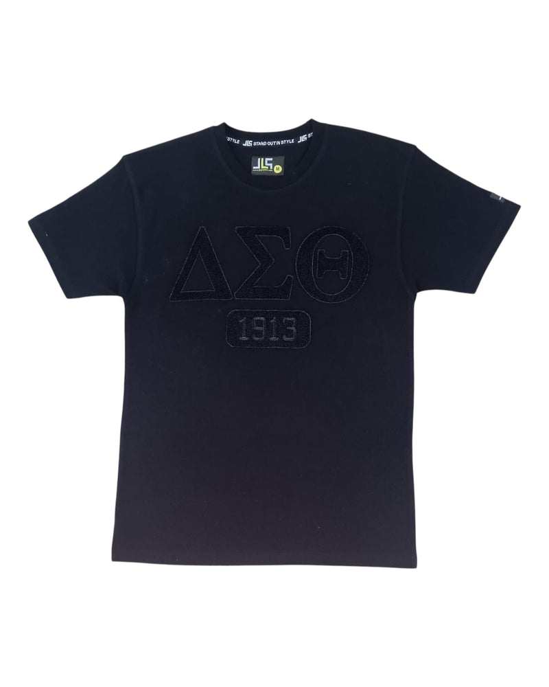 Delta Sigma Theta Black-on-Black Chenille Tee