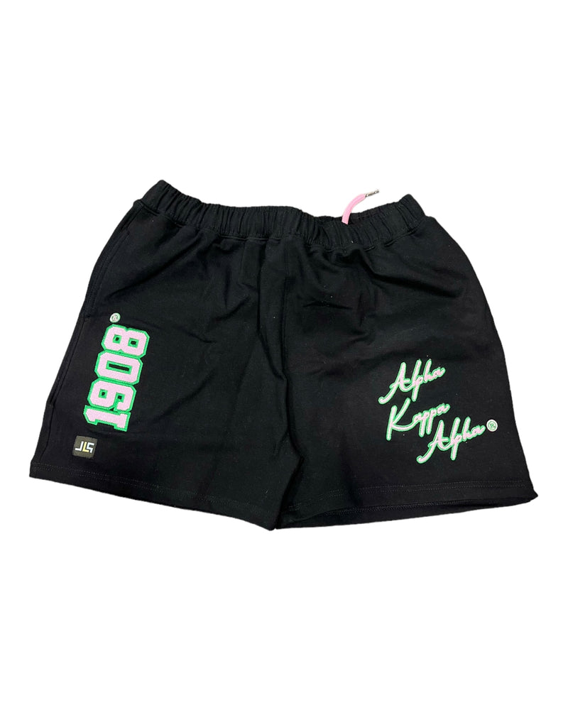 ΑΚΑ Embroidered Script Shorts Black