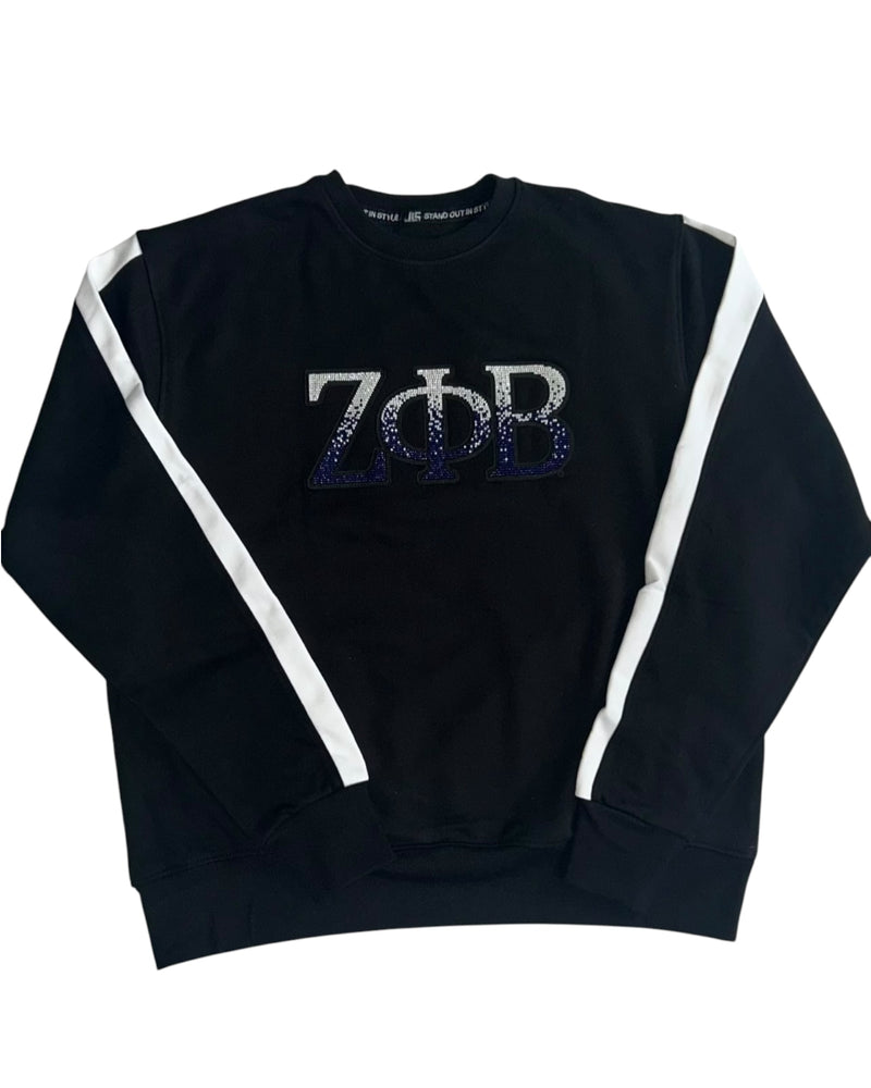 Zeta Phi Beta Beaded Bling Crew - Black