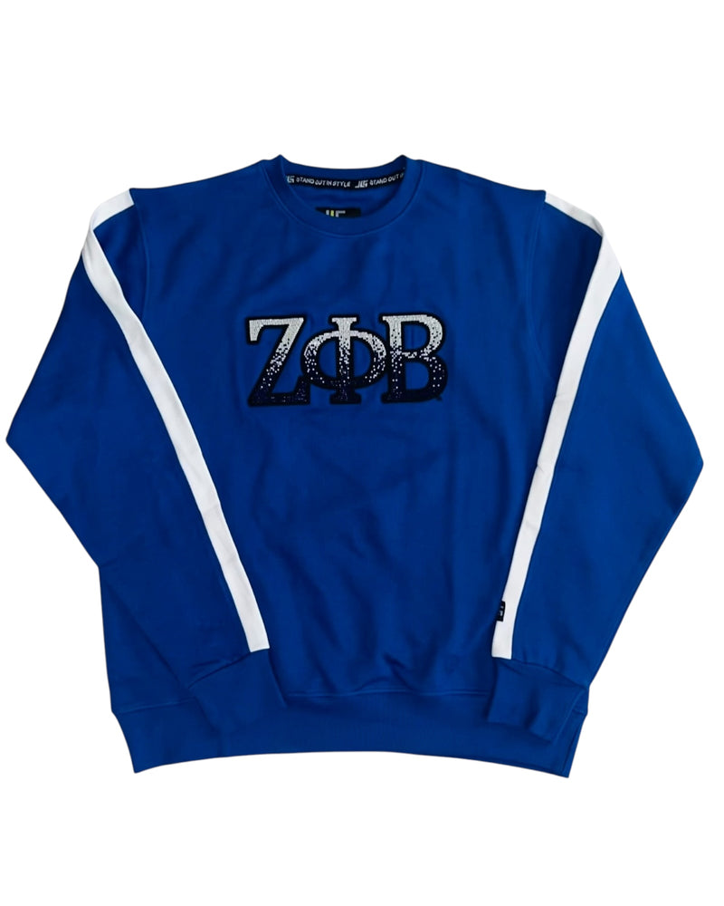 Zeta Phi Beta Beaded Bling Crew - Blue