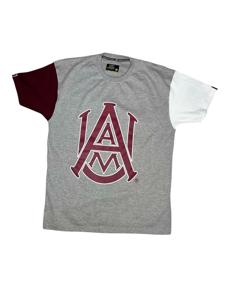 Alabama A&M Color Block Tee Gray