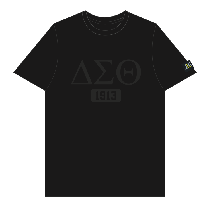 Delta Sigma Theta Black-on-Black Chenille Tee