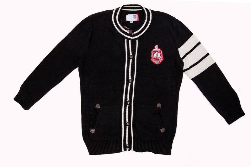 Delta Black Cardigans w/ Twill Embroidered Patch 4"